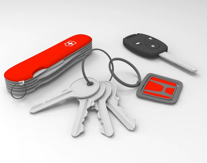 C4D FBX STL OBJ Blender Maya汽车钥匙便携工具刀水果刀三维模型