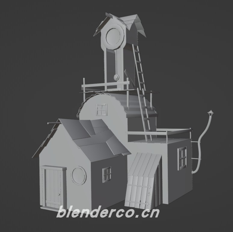 Blender卡通地面建筑22