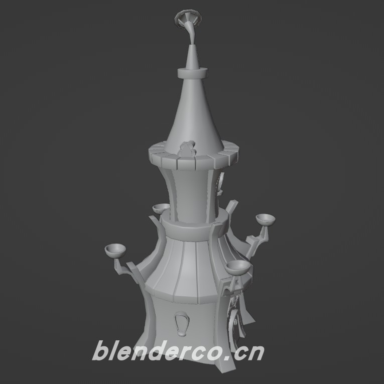 Blender卡通地面建筑6