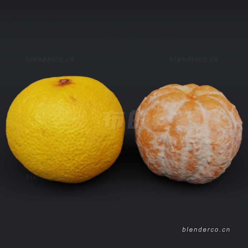 Blender水果橘子模型