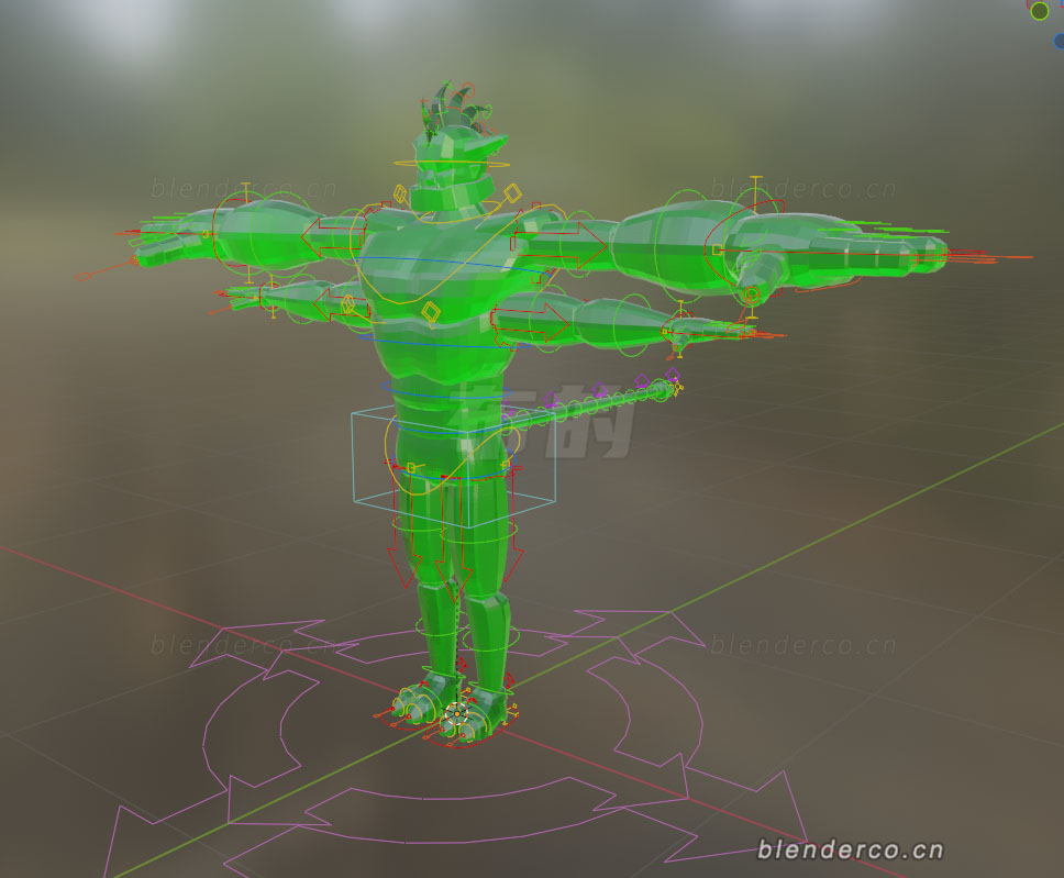 blender绿人绑定模型blender布的-转载作者不清楚了。知道的话留言