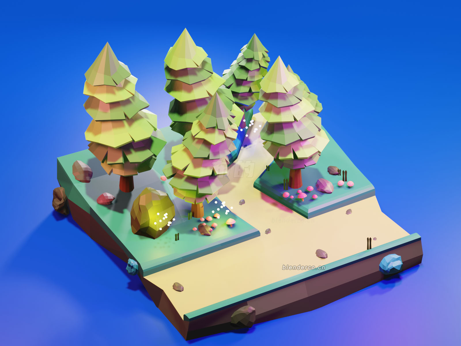 Blender森林模型