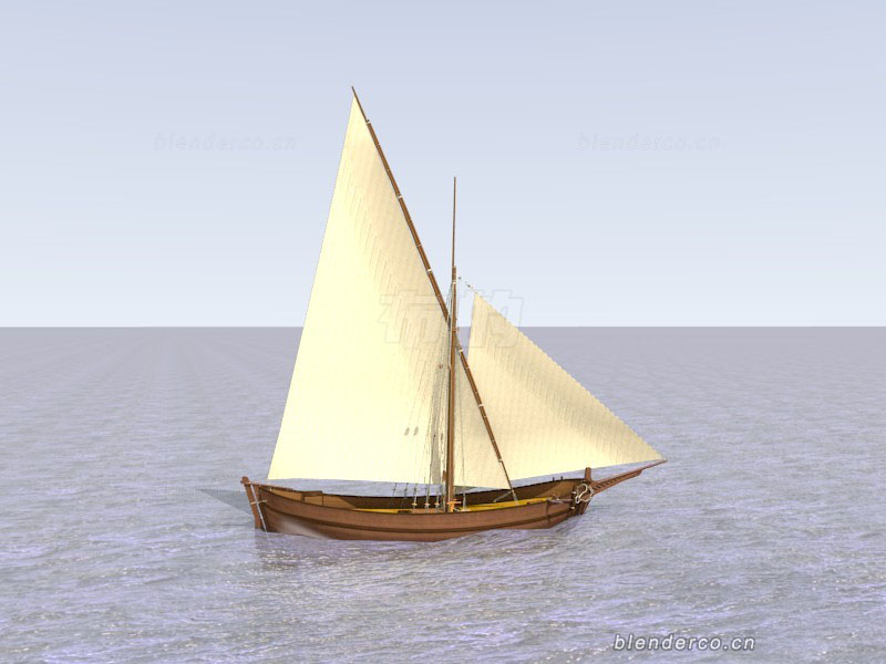 blender小木船帆船模型-群友分享-具体作者不清楚了，知道的留言感谢！