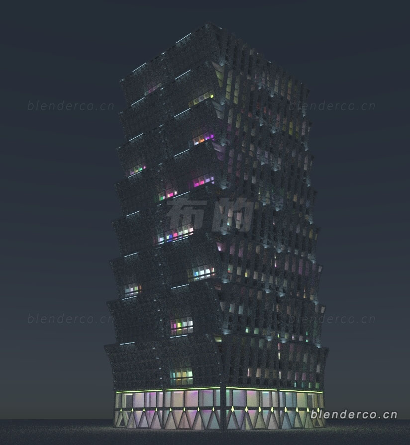 Blender科技感大楼建筑模型