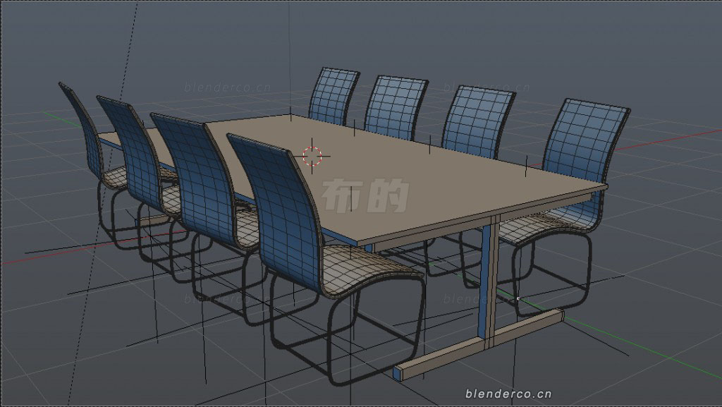 Blender办公桌椅模型