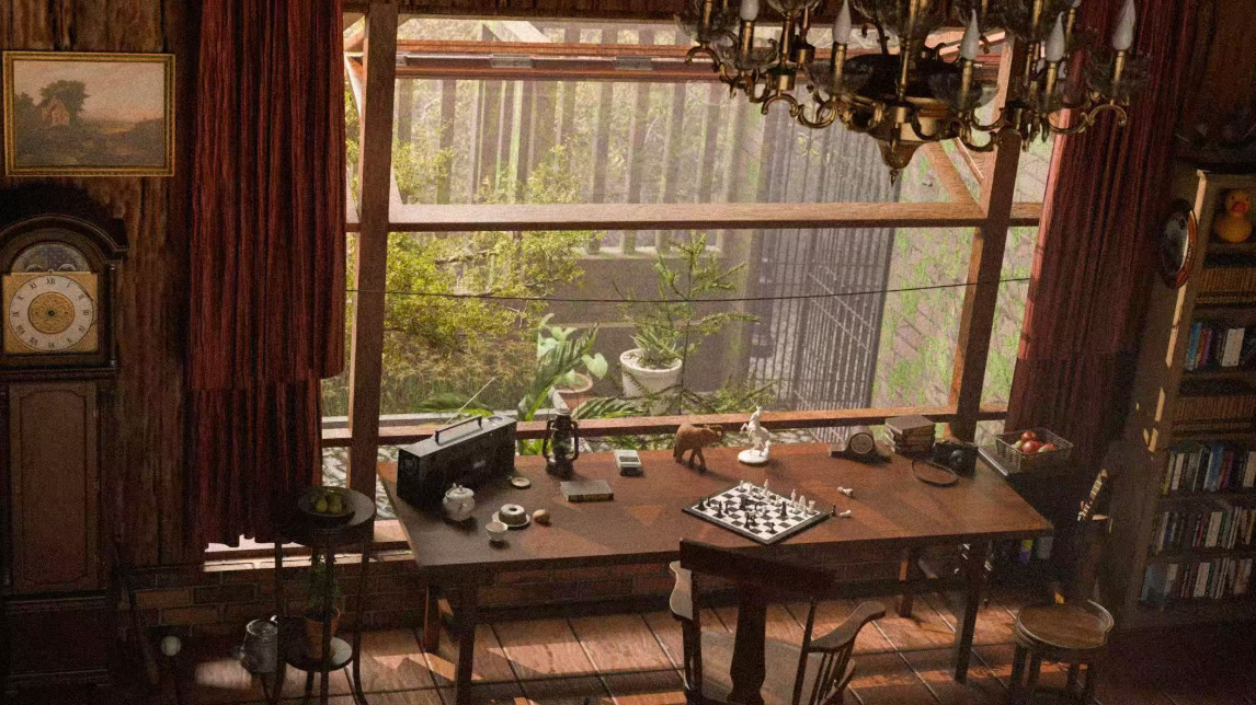作品临摹，室内书桌场景1
