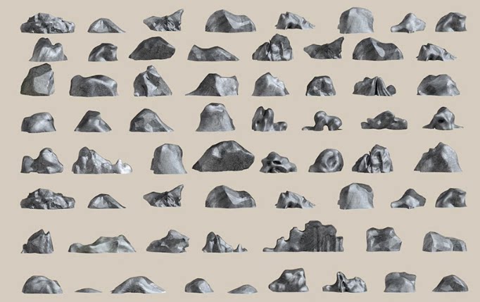 60+中式景观太湖石秀石天然石庭院园林假山奇石SU模型C4D素材FBX