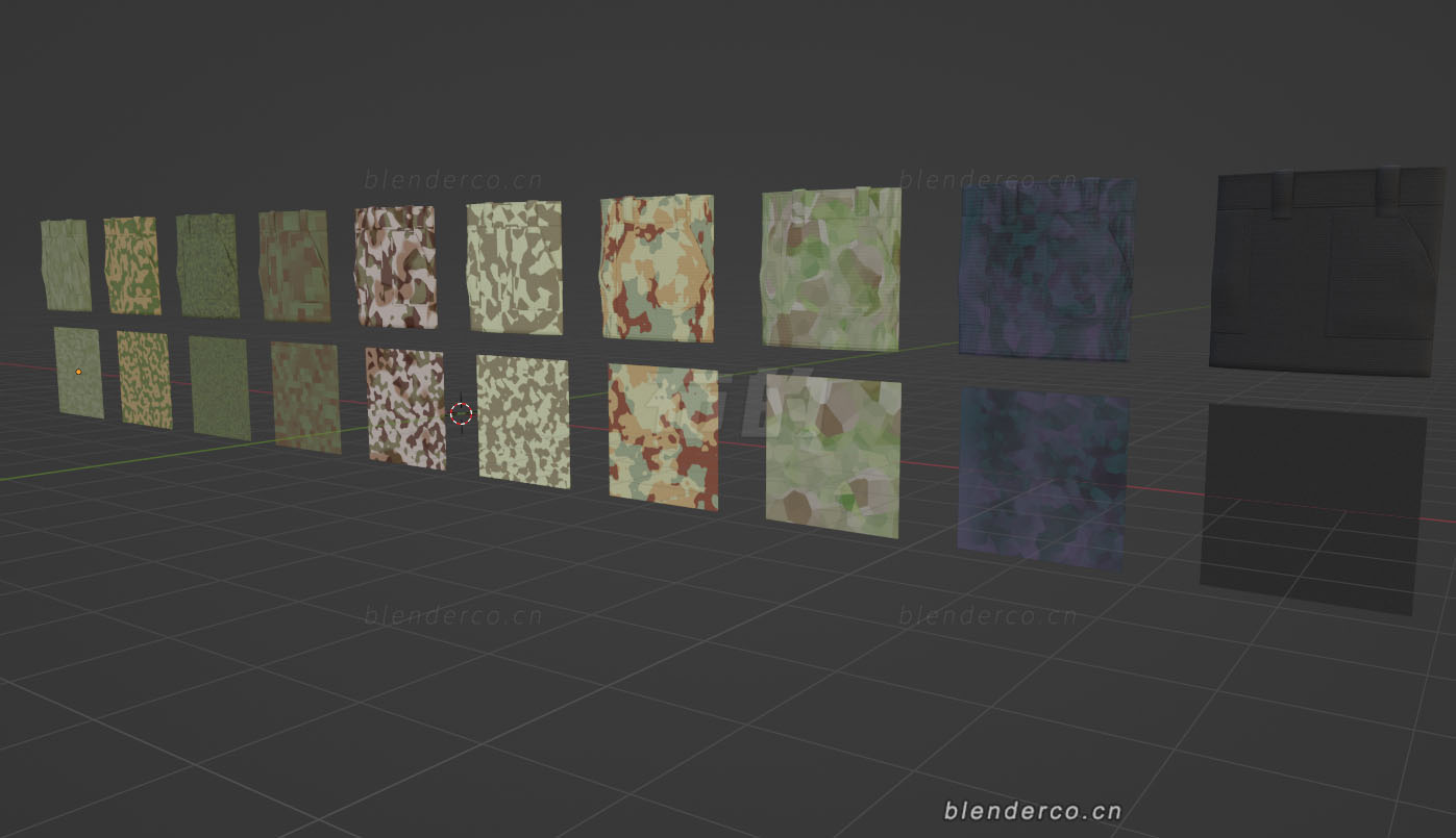Blender迷彩服布料模型