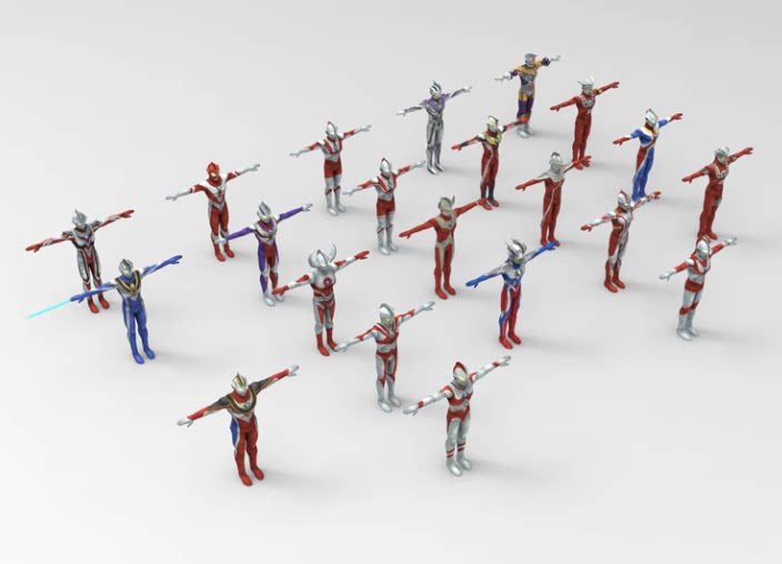 C4D奥特曼FBX卡通动漫STL人物角色OBJ三维模型Blender素材Maya