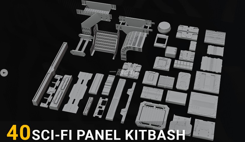 图片[2]-40款科幻组件面板3D模型合集 Kitbash-cg男孩