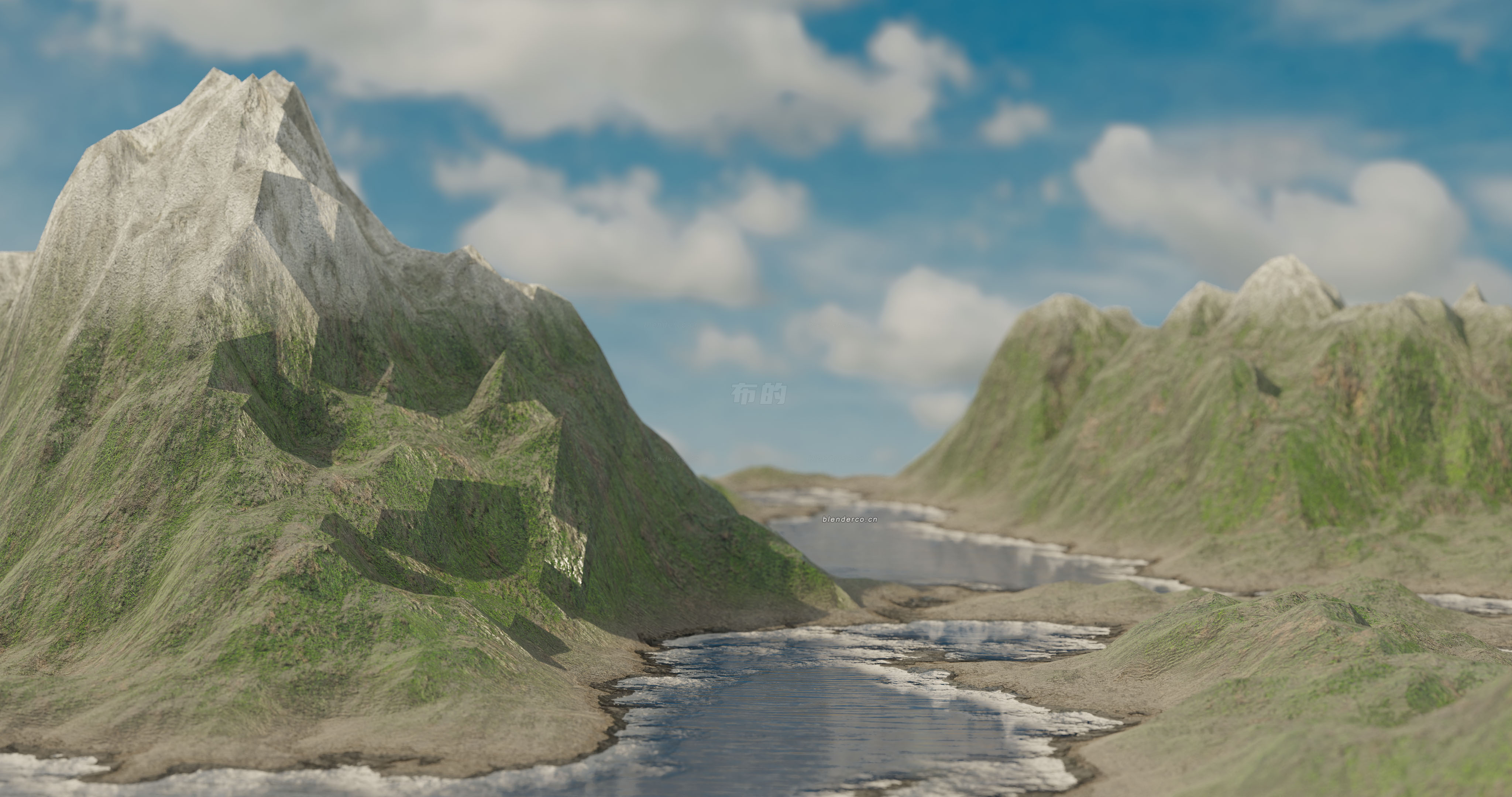 blender风景场景雪山模型blender布的-转载作者不清楚了。知道的话留言