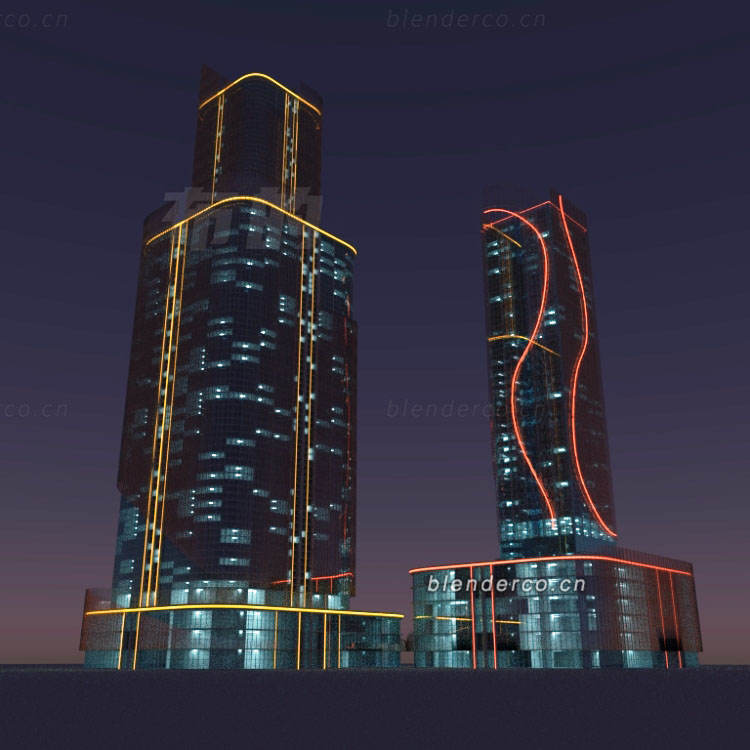 Blender科技感大楼建筑模型