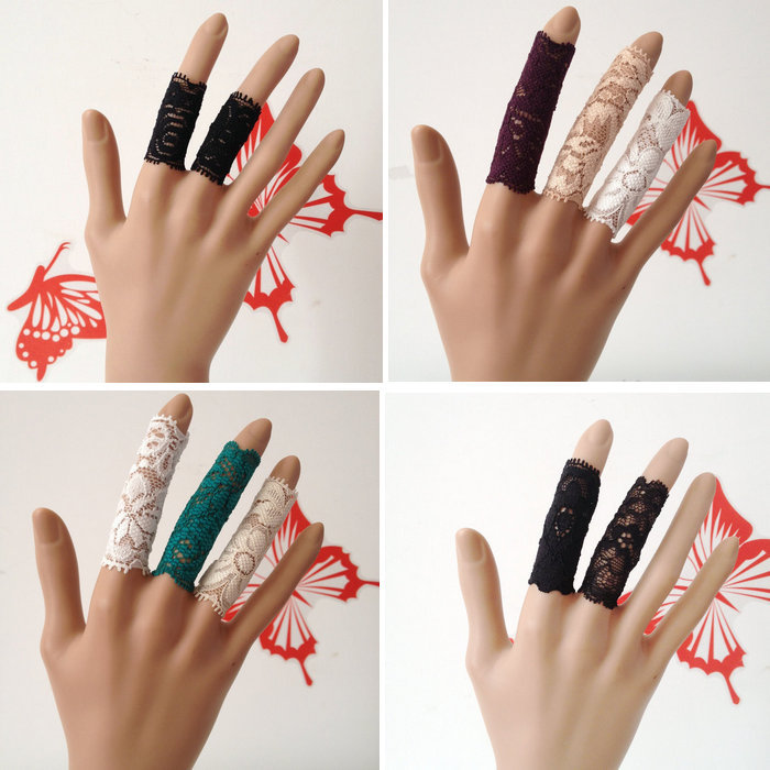 Women's Half-Finger Gloves with Lace to Cover Scars and Tattoos, Thin Summer Style to Cover Injuries and Frostbite