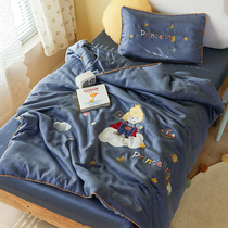 Childrens 60 Tian silk summer cool feeling can Machine wash Ice Silk single air conditioning thin quilt kindergarten nap quilt