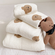 Childrens bath towel baby baby bath is more absorbent than cotton non-losing hair quick-drying towel soft large towel