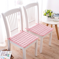 Chair cushion Winter simple modern plush cushion chair cushion Household elliptical dining chair cushion Non-slip strap office chair