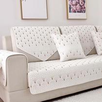Sofa cushion Simple modern non-slip fabric Simple modern leather solid wood sofa towel embroidery Sofa cover full cover bag