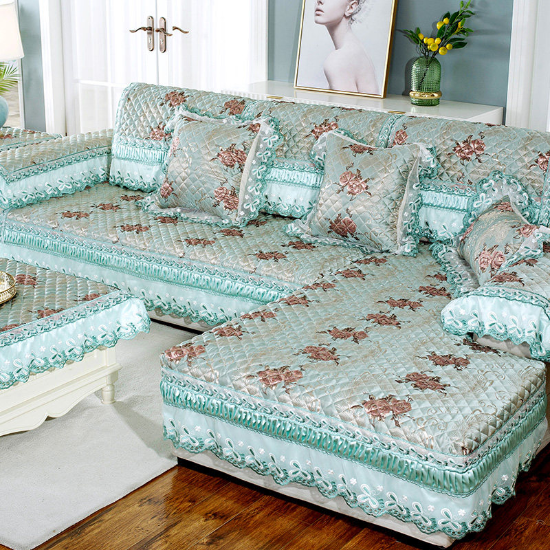 Eurostyle sofa cushion lace jacquard anti-slip cloth art All season universal cloth art Composition minimalist modern sofas set luxurious