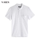 VMEN Weiman mùa hè POLO áo sơ mi nam ngắn tay áo thun cotton cổ tròn thủy triều thương hiệu áo sơ mi nam bị hỏng mã giải phóng mặt bằng - Polo