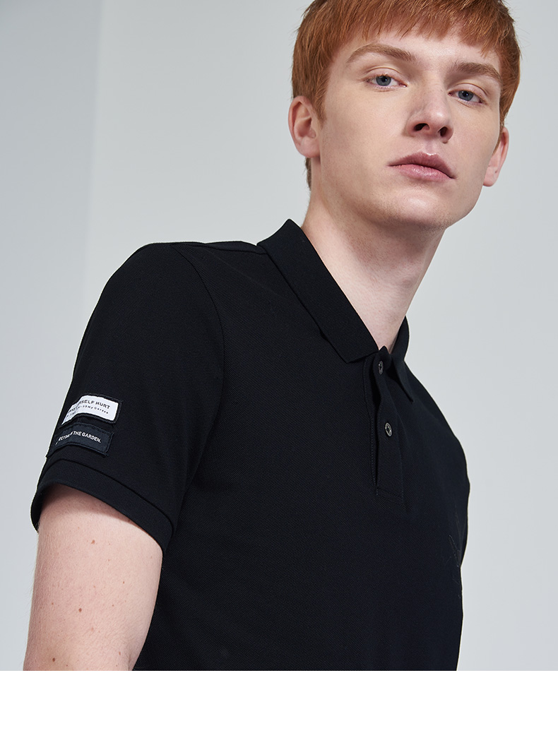 VMEN Weiman thời trang thêu áo polo ngắn tay phiên bản Hàn Quốc của xu hướng áo thun nam hàng đầu 910206711 - Polo áo polo form rộng
