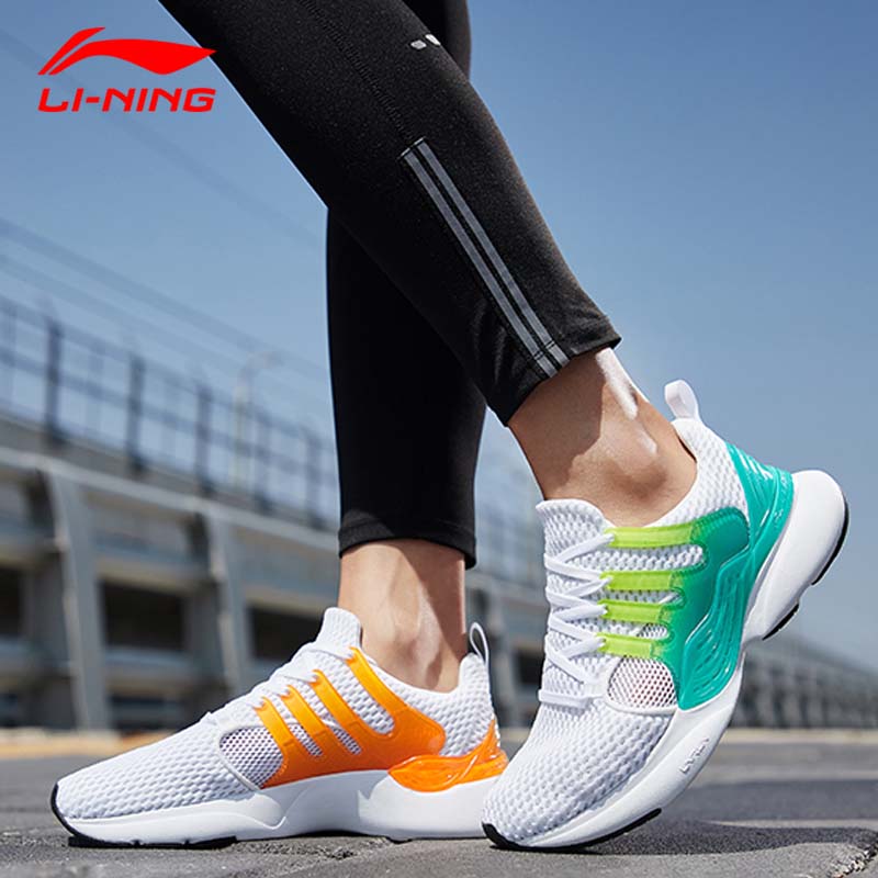 Li Ning Running Series Women's Shoes Summer Comfort Soft Bottom Light Shock Absorbing Mesh Surface Training Casual Sneaker Lovers Shoes