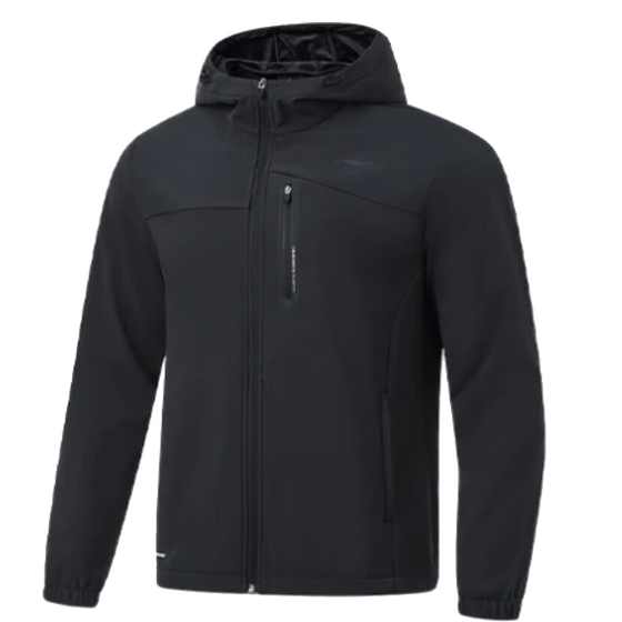 Li Ning Nan's hooded, comfortable, breathable casual trench coat plus velvet, warm, comfortable long -sleeved top Afdt631
