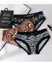 European and American womens underwear ultra sexy ice silk Low waist lace BAO WENt No-marks Hip Temptation Pure Cotton Crotch Triangle Pants