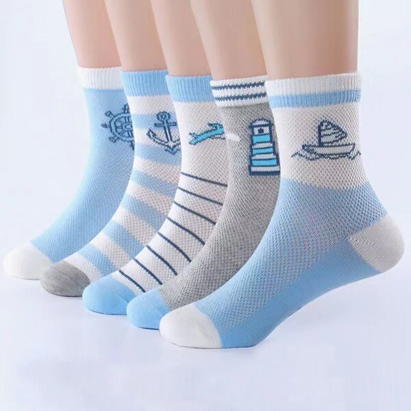 Children's Socks for Boys, Summer Thin Style, Breathable Short Socks for Babies, Cute Ultra-Thin Short Mesh Socks for Boys — 2