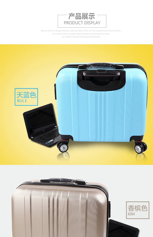 Lên máy bay 18 inch Mini nữ vali nhỏ vali nhỏ xe đẩy trường hợp mật khẩu hộp chéo Phần trường hợp xe đẩy