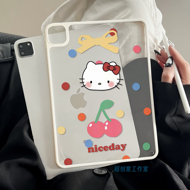 Super Creative Case Suitable for 9Th Generation iPad 11A16 Without Cover, 10Th Generation 10.9 Polka Dot Kitten 10.2inch Acrylic Air45Mini76 Hard Back Case Pro11 Magnetic Pen Slot 5/6Th Generation 9.7
