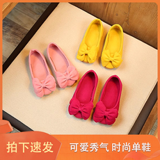 Обувь для родителей и детей 女童公主鞋2020秋季新款儿童皮鞋防滑软底宝宝豆豆鞋子小女孩单鞋