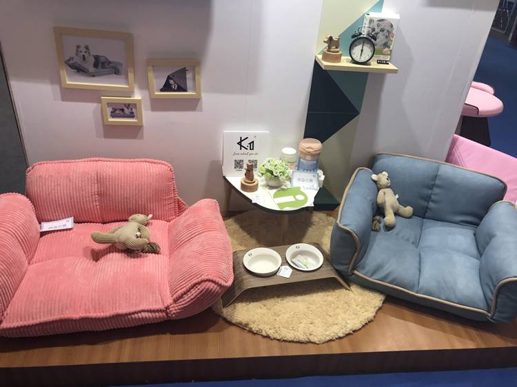 k1 Stark Pink Sofa Girl Hearts Kennel Kennel Dog Sofa Pet Bed Strips Suede Sofa SEND SOFA COVER