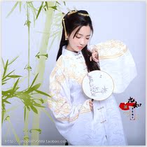 (Jiu Ruo Hanfu) Ming embroidery woven gold stand-up collar cross-placket long jacket-Fengshichun-Huanfeng embroidered horse