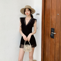 Swimsuit Woman Skirt Style Conjoined Veil slim conservative student Steel Toy Chest Poly up Flat Corner Spa Holiday Swimsuit