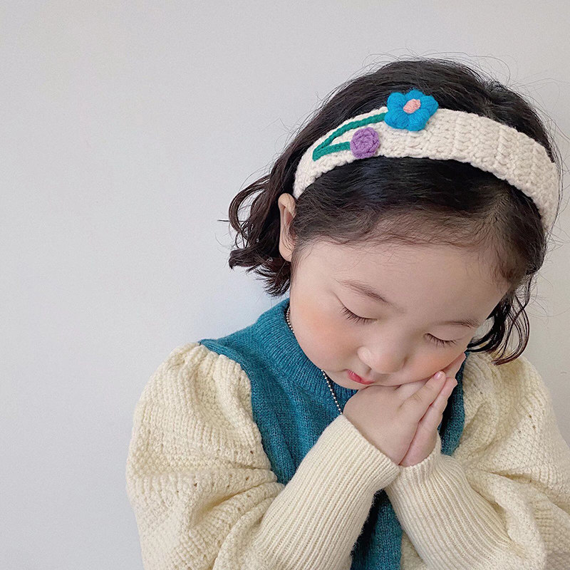 Children's wide - edged hair hoop 21 autumn and winter Han Edition girl flower hair cute hair hair cute hair tide of princess hair hoop