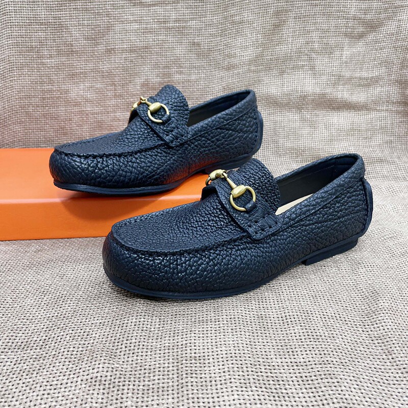 Goodyear Also Has Cowhide Horseshoe Buckle Summer New Slip-On Loafers with Genuine Leather Soles for Men, Handmade Shoes