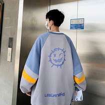 Graffiti smiling face necropolis for mens spring and autumn signs with no cap long sleeve t-shirt loose big code trend 100 lap blouses