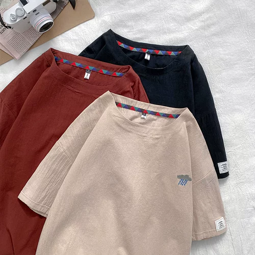 Tide, летняя футболка с коротким рукавом, трендовая парная одежда для влюбленных, с вышивкой, оверсайз