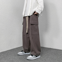 Autumn Winter Tides Ins Day Department Monochrome Engineering Pants Men Loose Big Code Straight Cylinder Broadlegged Pants Trendy Ruffling Pants Mens Pants Mens Pants Mens Pants Men