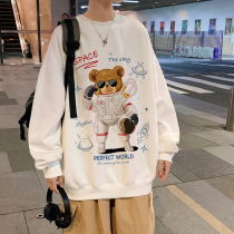 Winter gush necropolis male Chains Porto-style Loose Big Code Design Sensation Small Crowdt-shirt Trend Little Bear Autumn Clothes