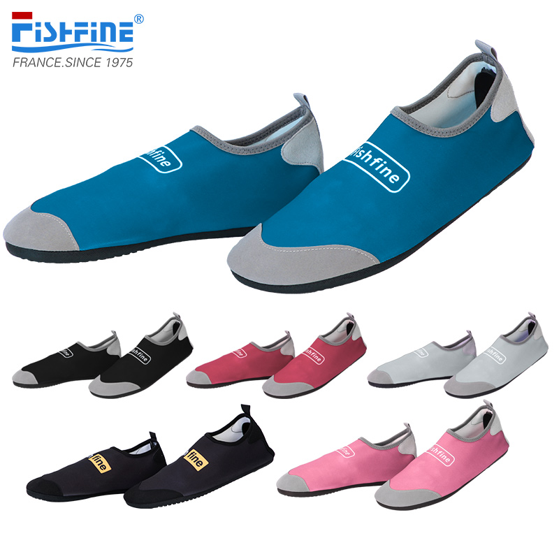 FISHFINE beach shoes snorkeling diving coral shoes equipment wading anti-cut thick-soled diving shoes and socks for men and women