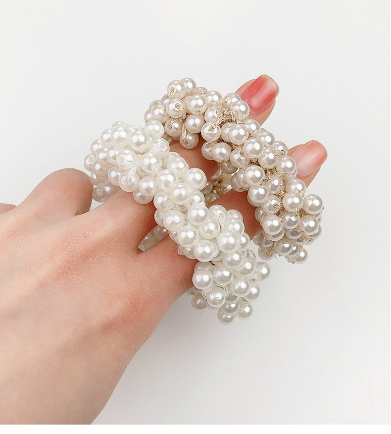 Girl imitation pearl head rope female simple rubber band hair rope headdress NHOF189980