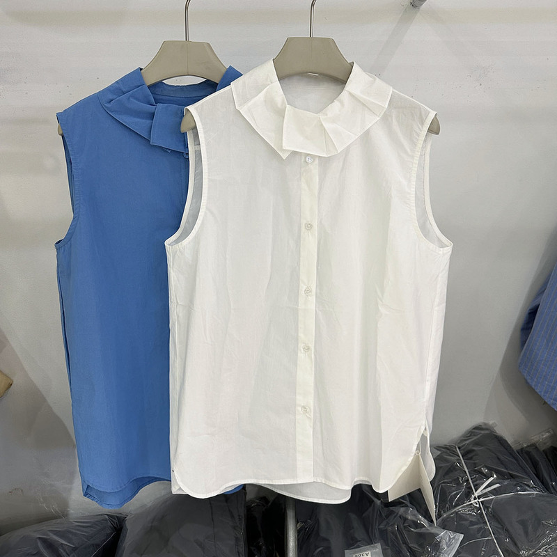 Sleeveless Shirt Vest for Women 2026 Early Spring New Korean Style Design Lapel Single-Breasted Solid Color Stylish Shirt