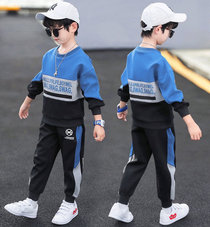 Boy Clothing Boy Suit Spring Autumn Clothing 2022 new children sports Spring Festival CUHK Boy Yang sends boy Han version Chaochong