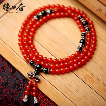 Natural red agate 108 beads bracelet multi-circle fashion fortune transfer handstring men and women Buddhist first jewelry