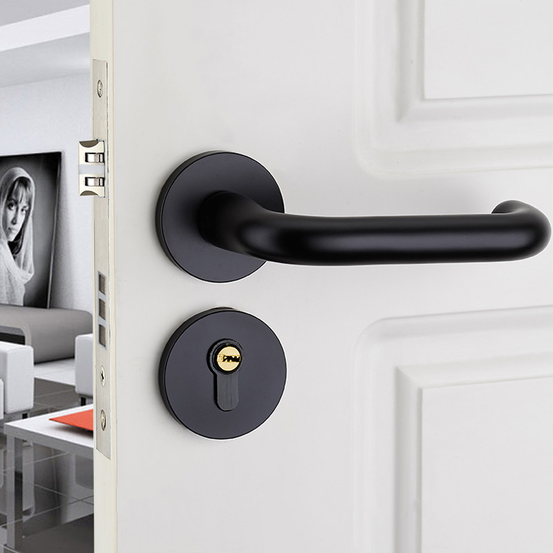 Rain Flower Zee European-style minimalist indoor Two-style lock space aluminium Bedroom door lock Dressing Room Door Handle Universal