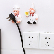 Rain flower Zee power plug hook No marks to contain cute cartoon Creative Wire Appliances Kitchen Hanging Plug Stick Hook