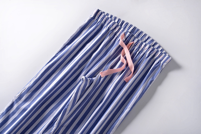 c mùa xuân và mùa hè mỏng phần pyjama cotton cotton pyjama điều hòa không khí nhà quần dệt cotton quần phụ nữ kích thước lớn quần nam