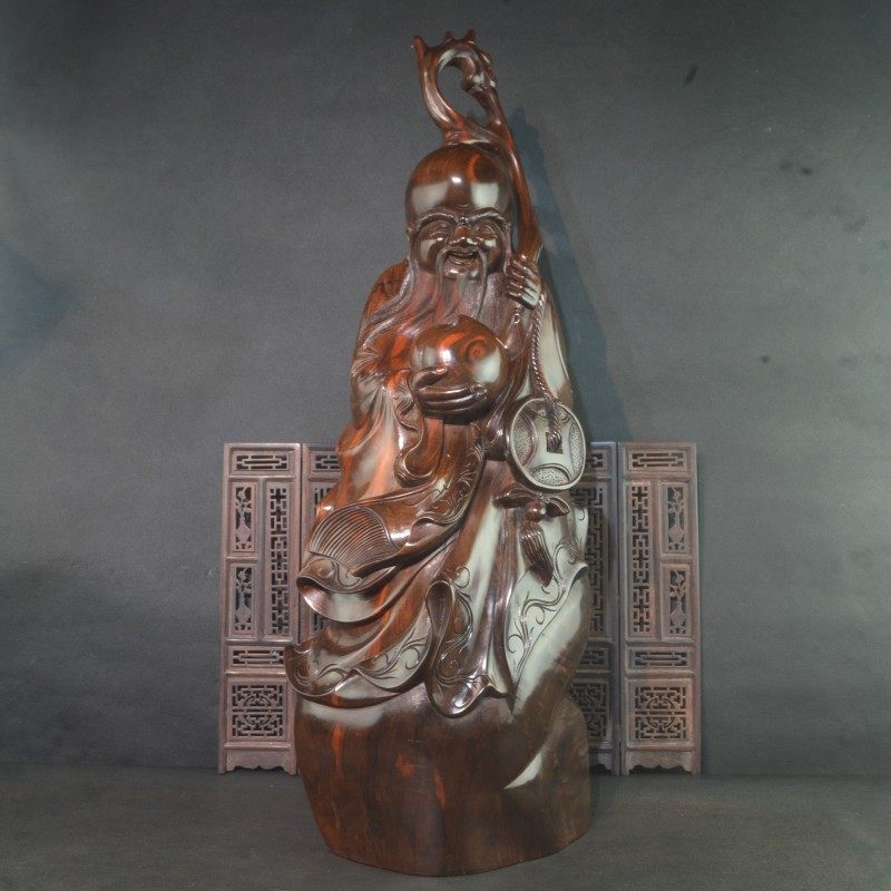 Lao Great Red Acid Branches Sushi Wood Carvings Chinese Living Room Handicraft Swing Adorned Red Wood Old Stock Pure Hand-carved Buddha Statues