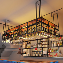 Bar wine rack hanger industrial wind hanging cabinet rack goblet upside down hanging hanging hanging iron red wine glass rack